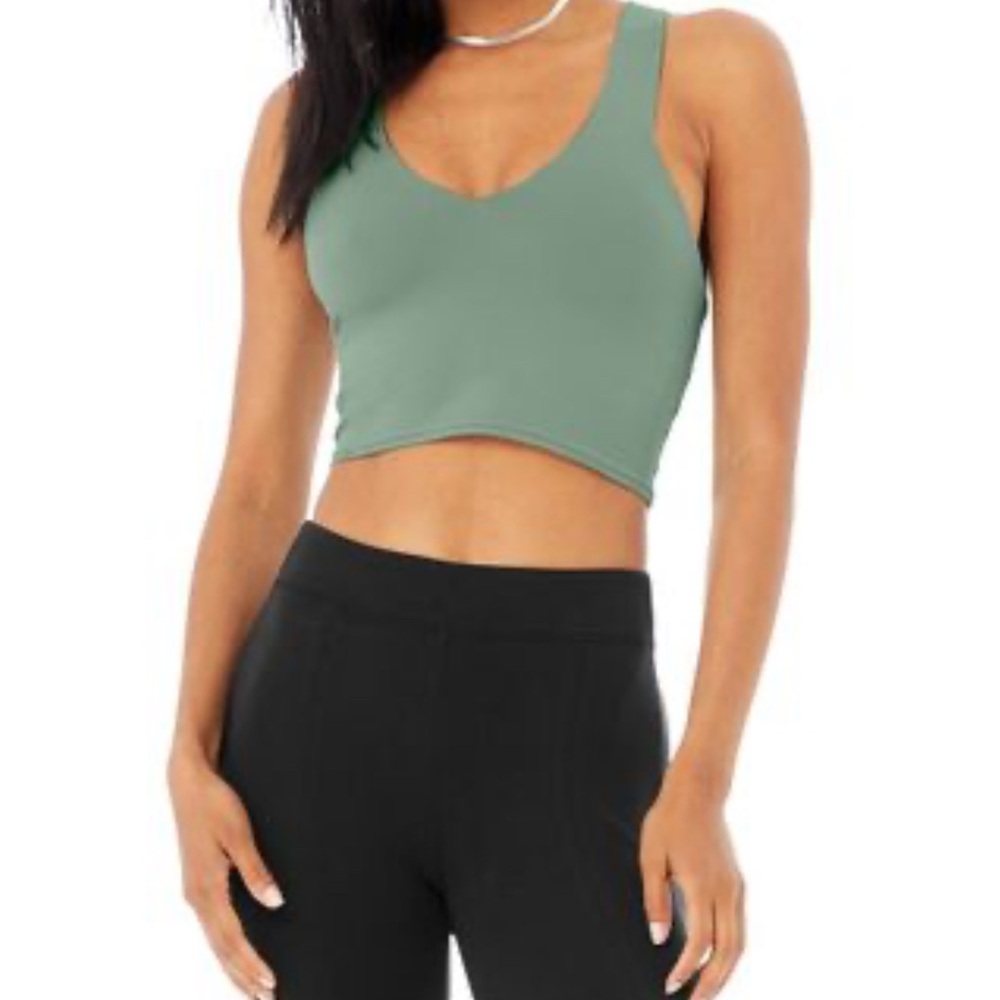 ALO Yoga Airbrush Real Bra Tank Seagrass S